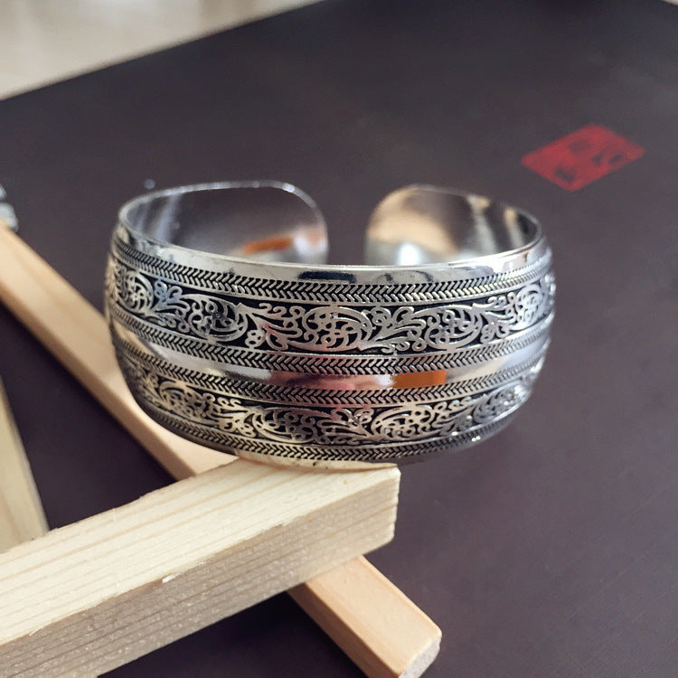 Wholesale Retro Ethnic Style Silver Bracelet