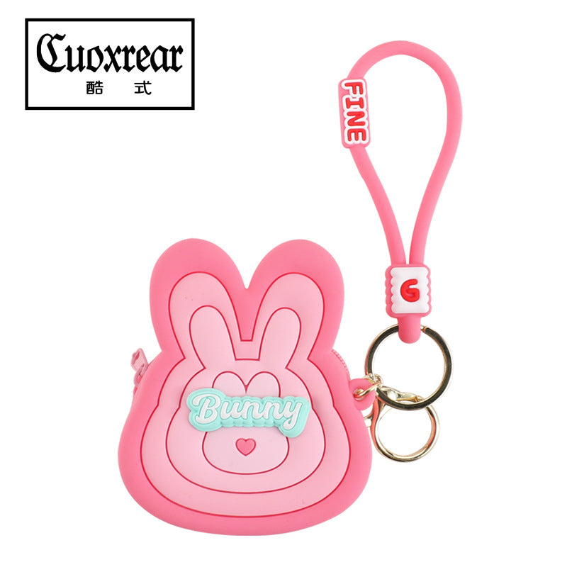 Wholesale Silicone Creative Cartoon Cute Children's Zipper Keychain Wallet