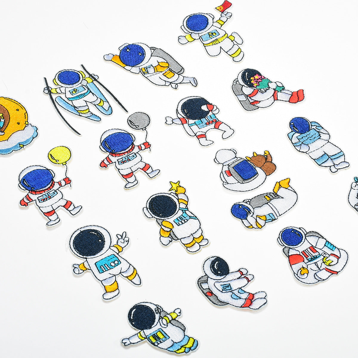 Wholesale Space Astronaut Embroidered Patch Twill Fabric DIY Craft Supply Decorative Towel Home Decor