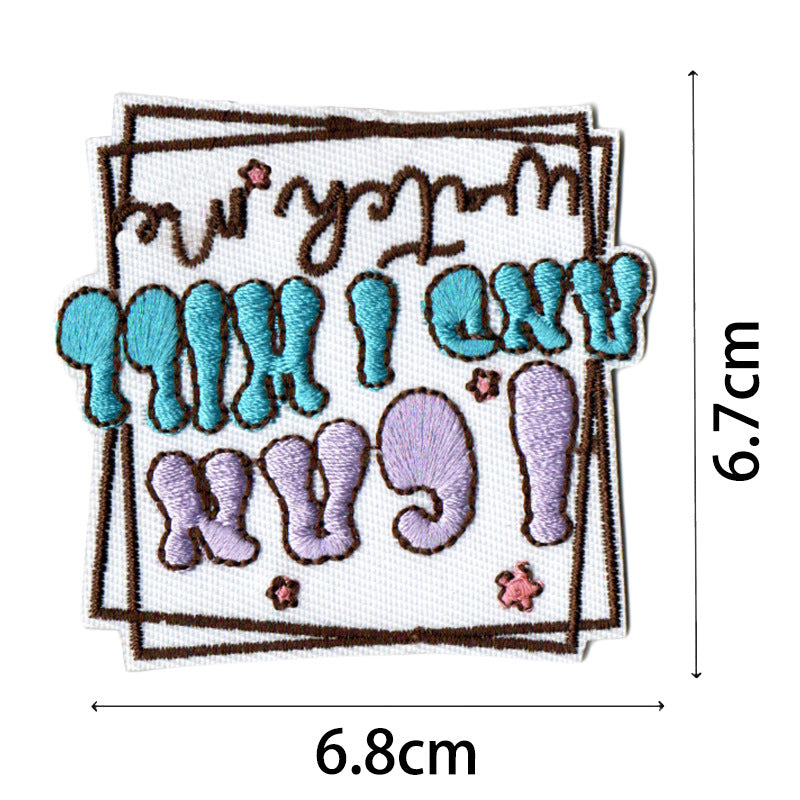 Wholesale Bohemian embroidered fabric patch with positive energy quotes for bags  DIY Patches