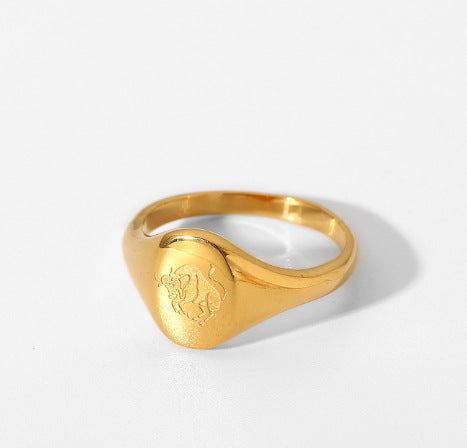 Wholesale Stainless Steel 18k Gold-plated Constellation Men's Medallion Ring