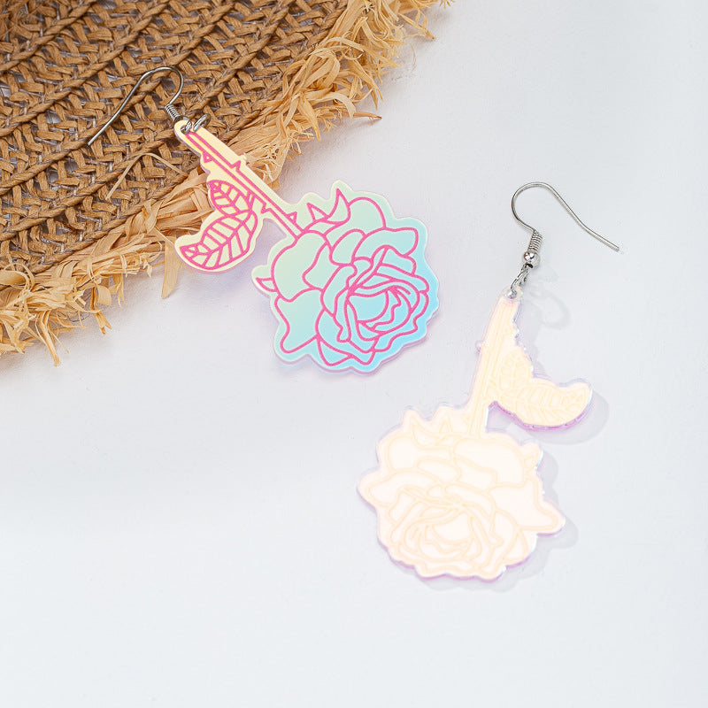 Wholesale Valentine's Day Sweet Girl Pink Rose Carnival Party Cute All-match Women's Earrings