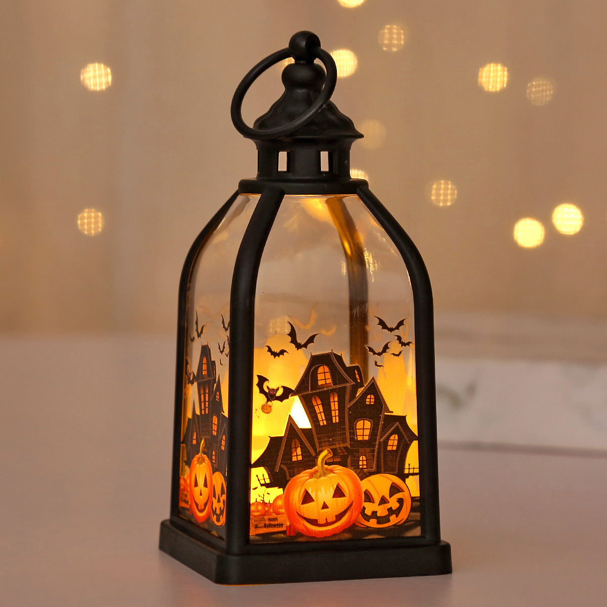 Wholesale Retro  Pumpkin Lantern With Witch Design For Party Bar Decorative Accent