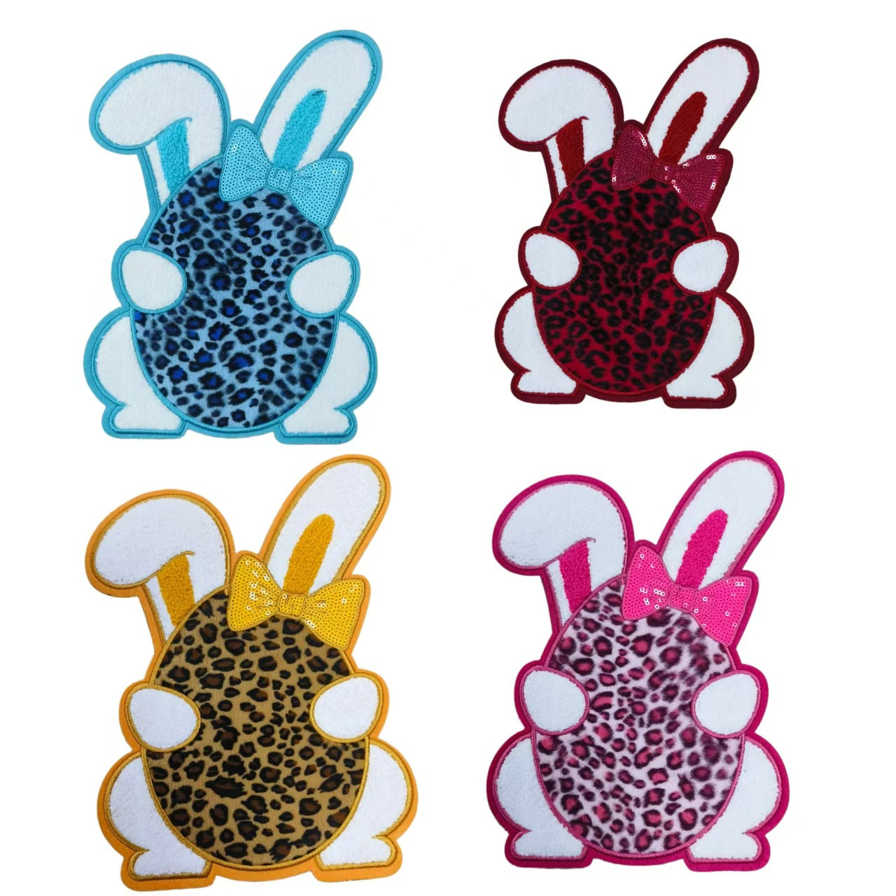 Wholesale Sequin Embroidered Easter Bunny Egg Patch Oversized Applique For Coats Trendy Craft Supply Boutique Resale