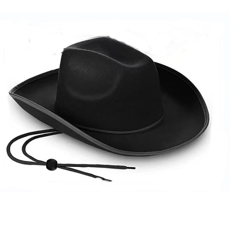 Wholesale White hemmed heavyweight rope buckle Dick western cowboy hat
