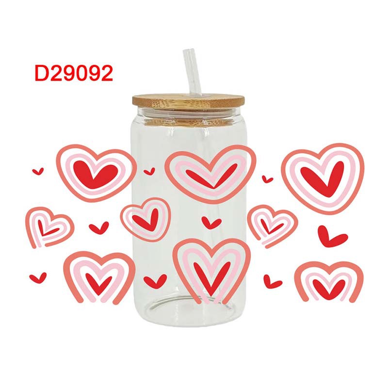 Wholesale Love Lipstick Valentine's Day 16oz Cup UV DTF Wraps