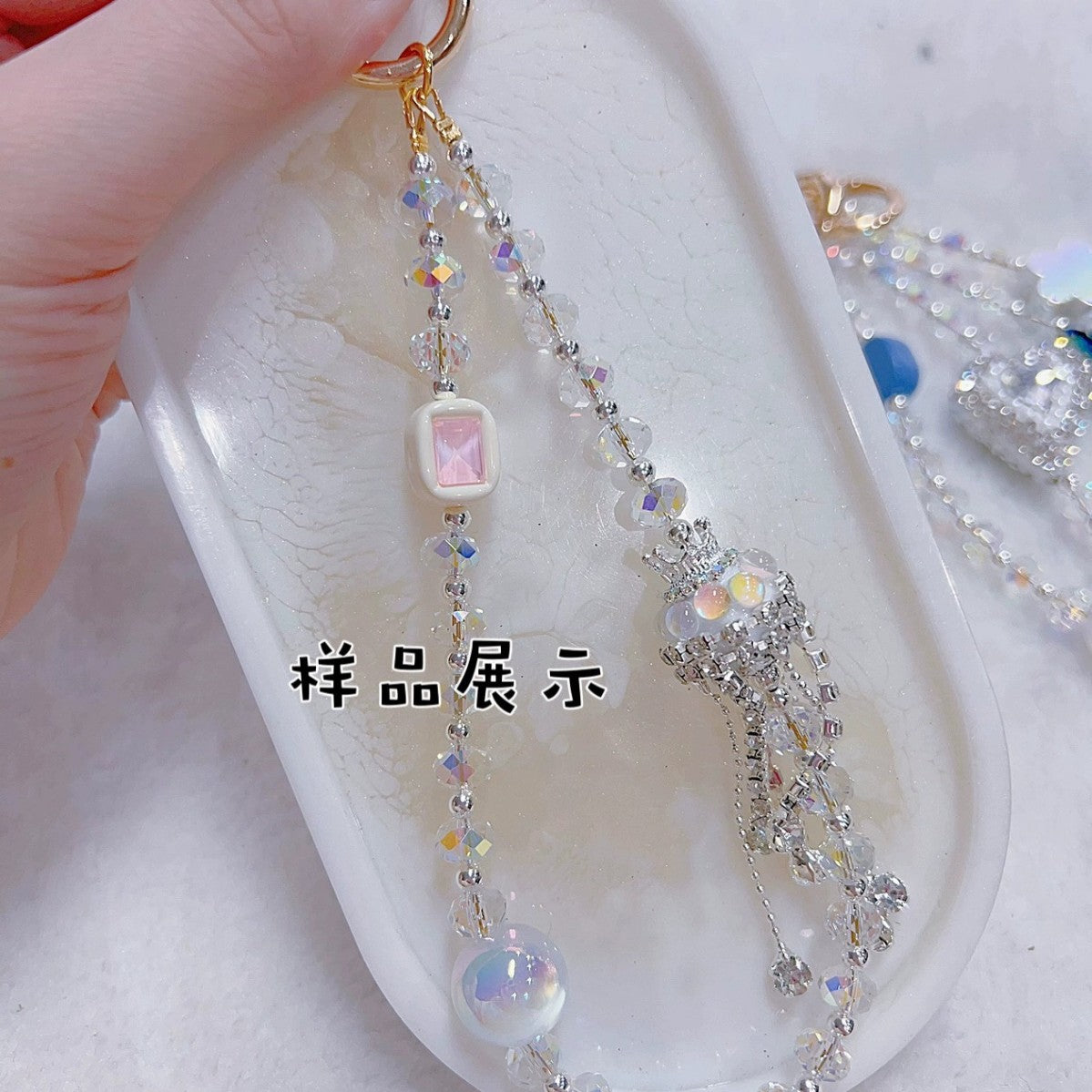 Wholesale 30pcs colored crown tassel diamond beads