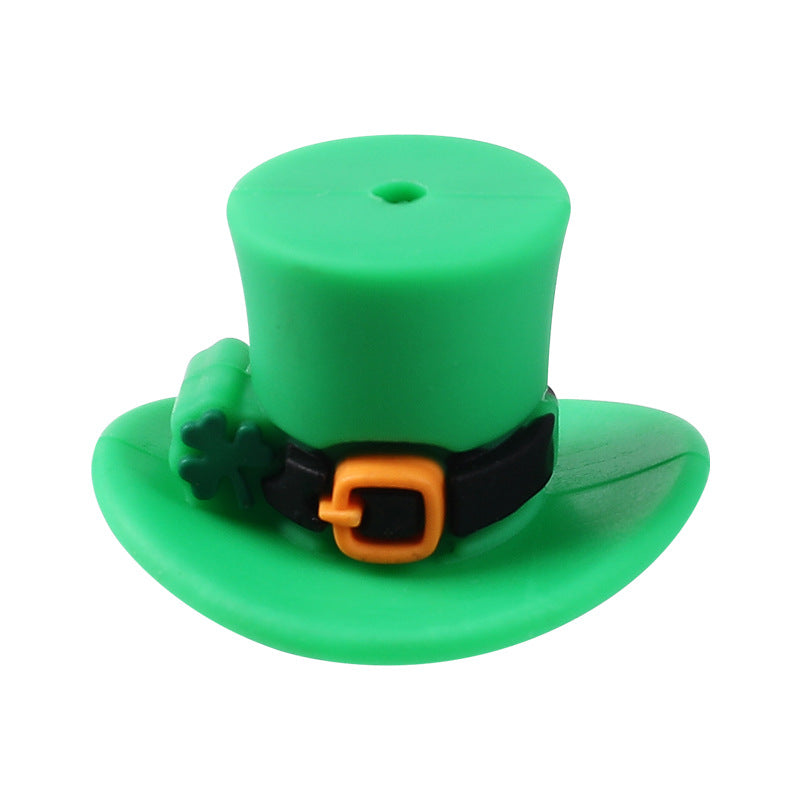 Wholesale 20pcs Focal Beads DIY Silicone Accessories 3D Silicone Beads St. Patrick's Day