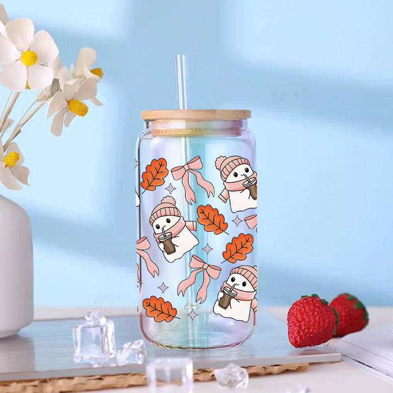 Wholesale Pumpkin Ghost Halloween 16oz Cup UV DTF Wraps