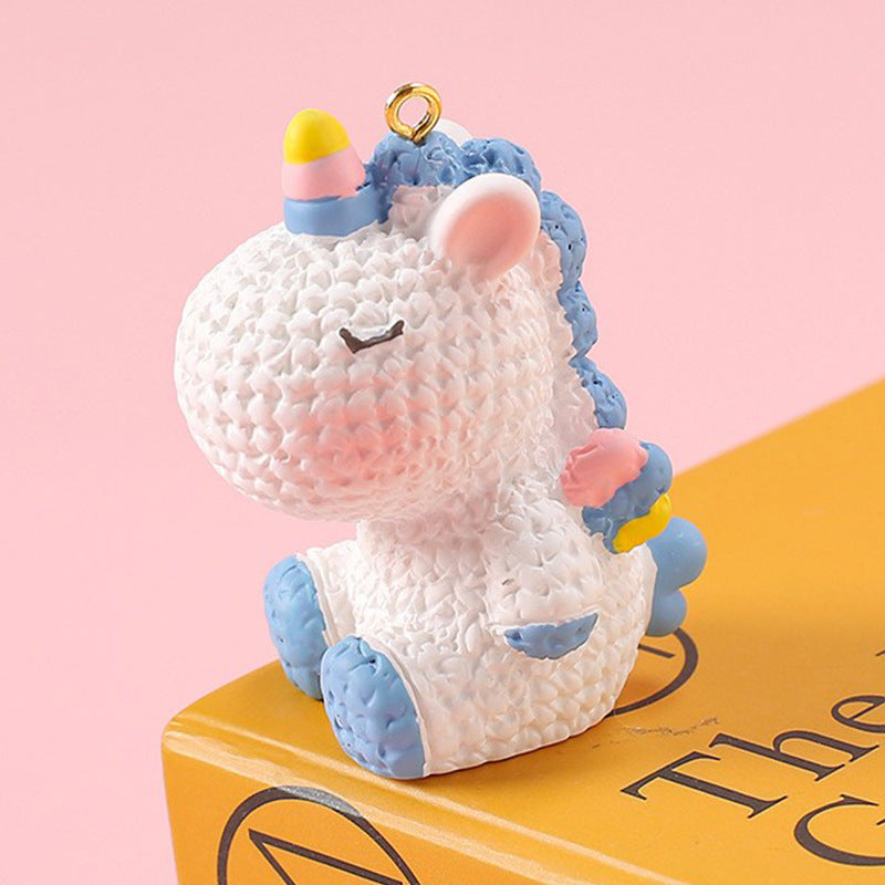 Wholesale Resin Fantasy Unicorn Doll Keychain Accessories