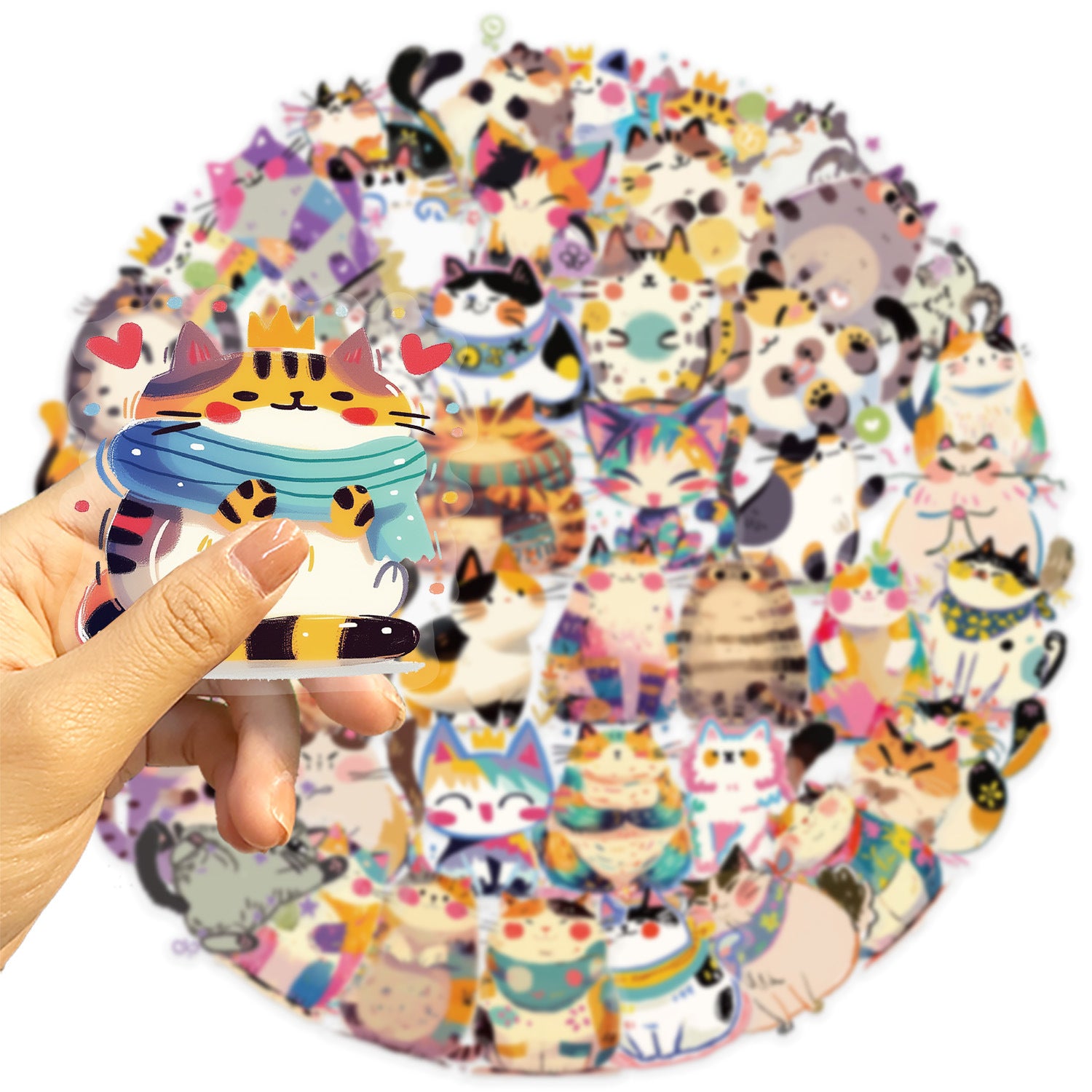 Wholesale 50pcs cartoon versatile cute cat stickers