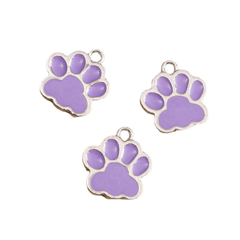 Wholesale 10pcs/pack Cartoon Cute Cat Cat Paw Print Alloy DIY Pendant Pendant
