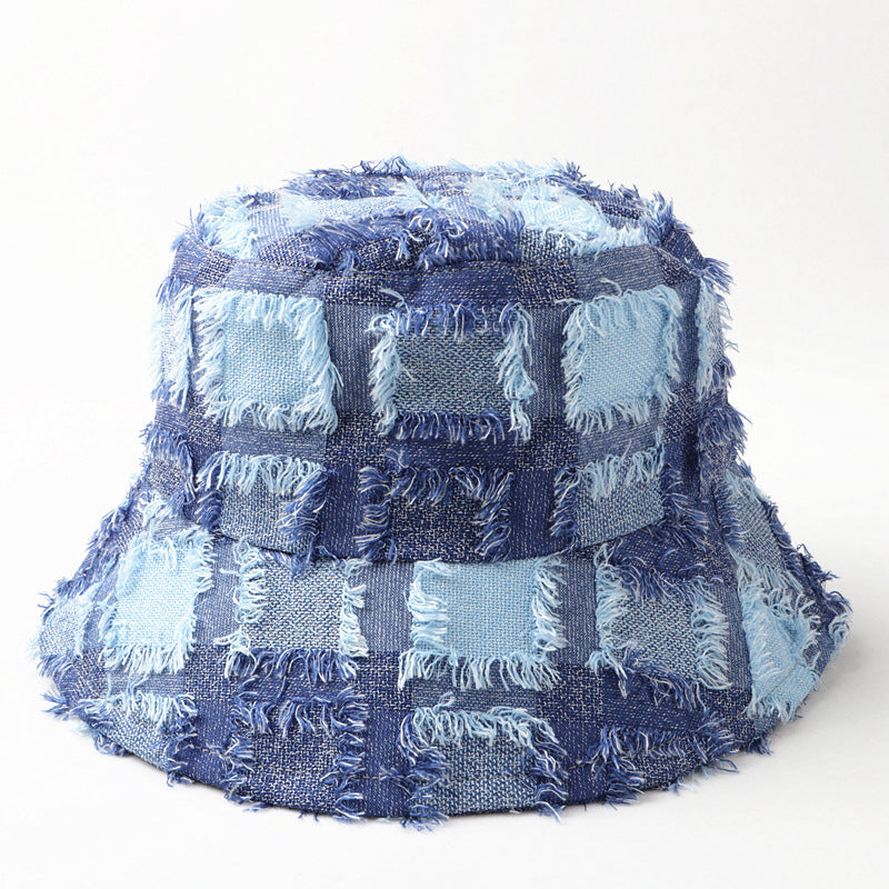 Wholesale Ruffled Plaid Cotton Fisherman Hats