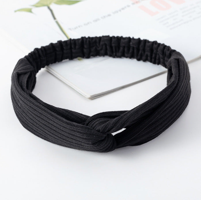 Wholesale Knitted Headband Face Wash Hair Band Solid Color Elastic Hair Band Yoga Sports Hair Band Headband Women