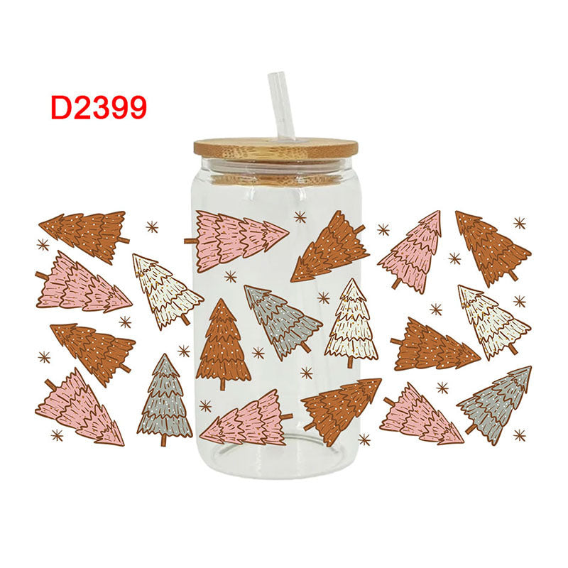 Wholesale UV Transfer Paste Glass 16oz Cup UV DTF Wraps  23cmX11cm