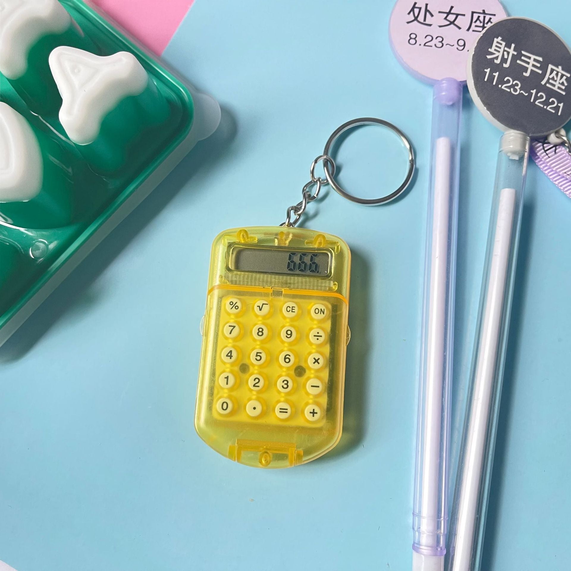 Wholesale Flip Transparent Calculator Mini Keychain