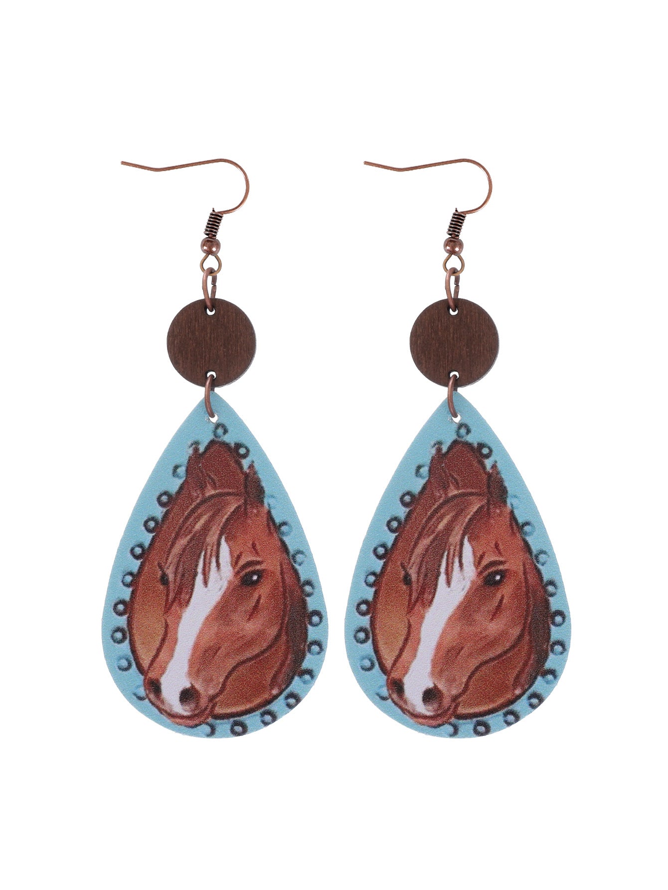 Wholesale Cactus-patterned leather earrings