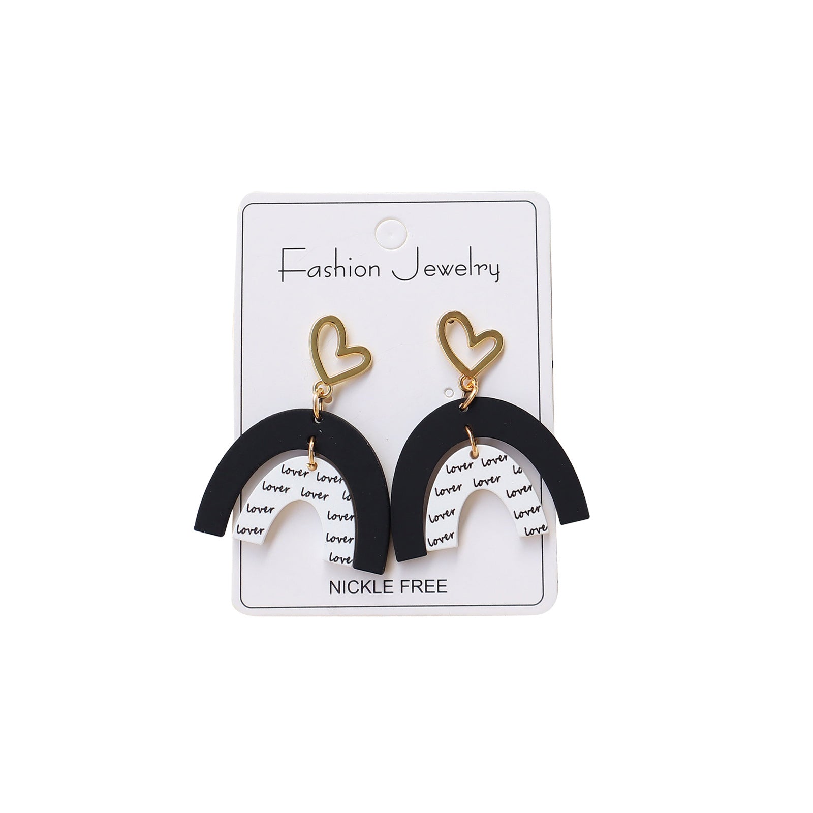 Wholesale Valentine' s Day arched love acrylic earrings