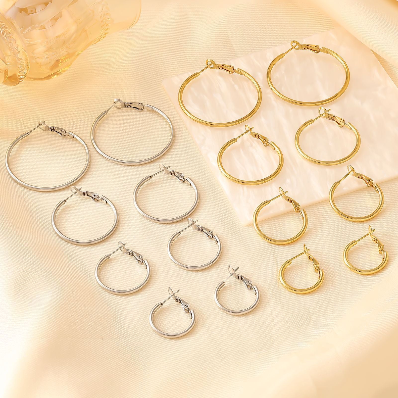 Wholesale Stainless Steel Geometric Circle Earrings