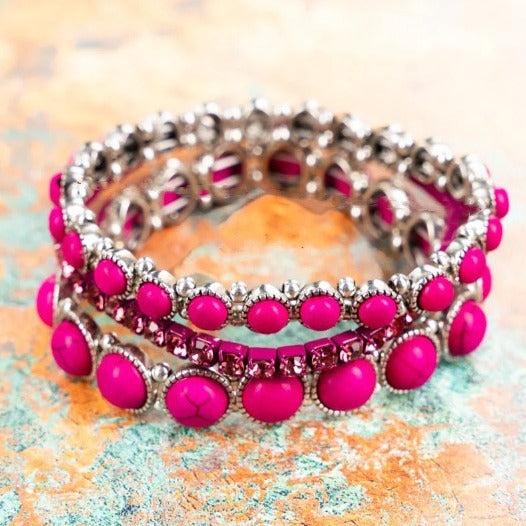 Wholesale Fashion Retro Bohemian Style Inlaid Turquoise Rhinestone Alloy Bracelet