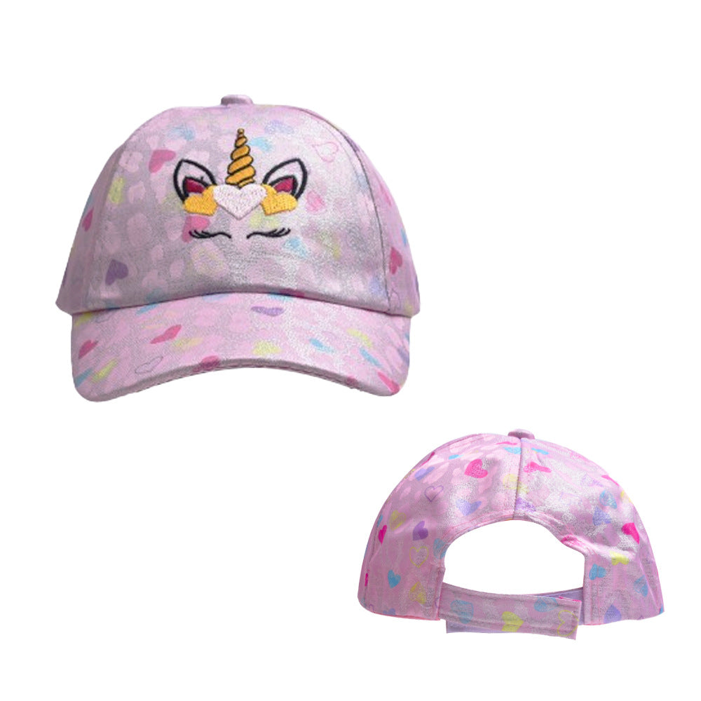Wholesale children's hat cartoon colorful baseball hat unicorn sun hat baby girl little dinosaur peaked cap