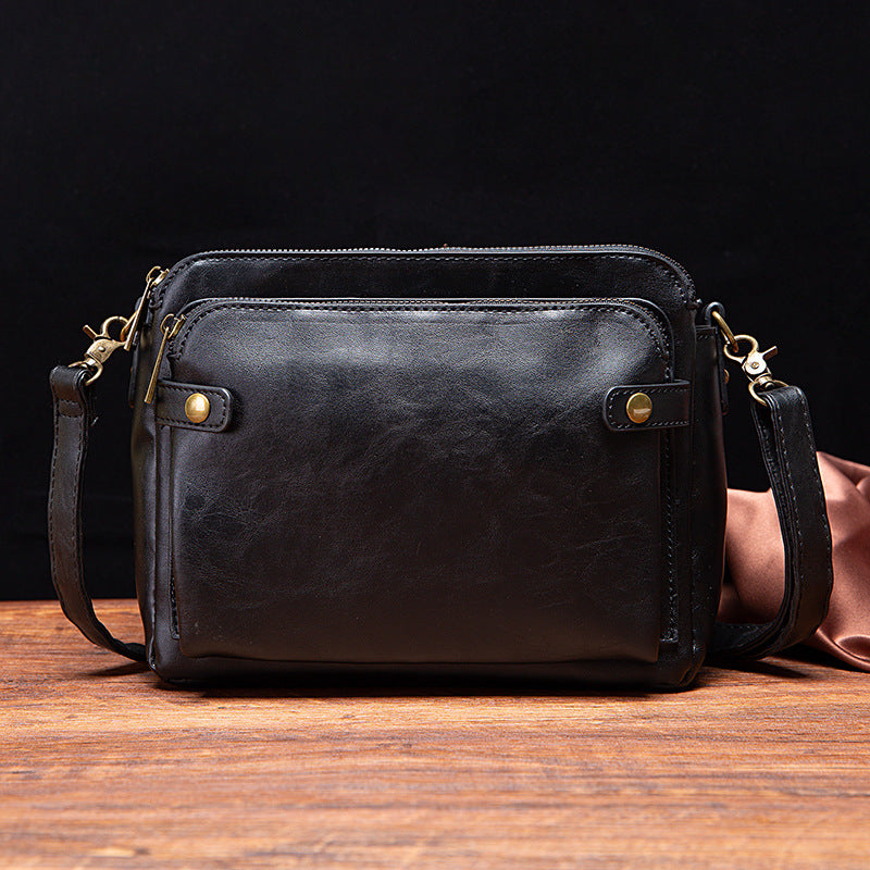 Wholesale Vintage Three-layer Leather Cross-body Bag