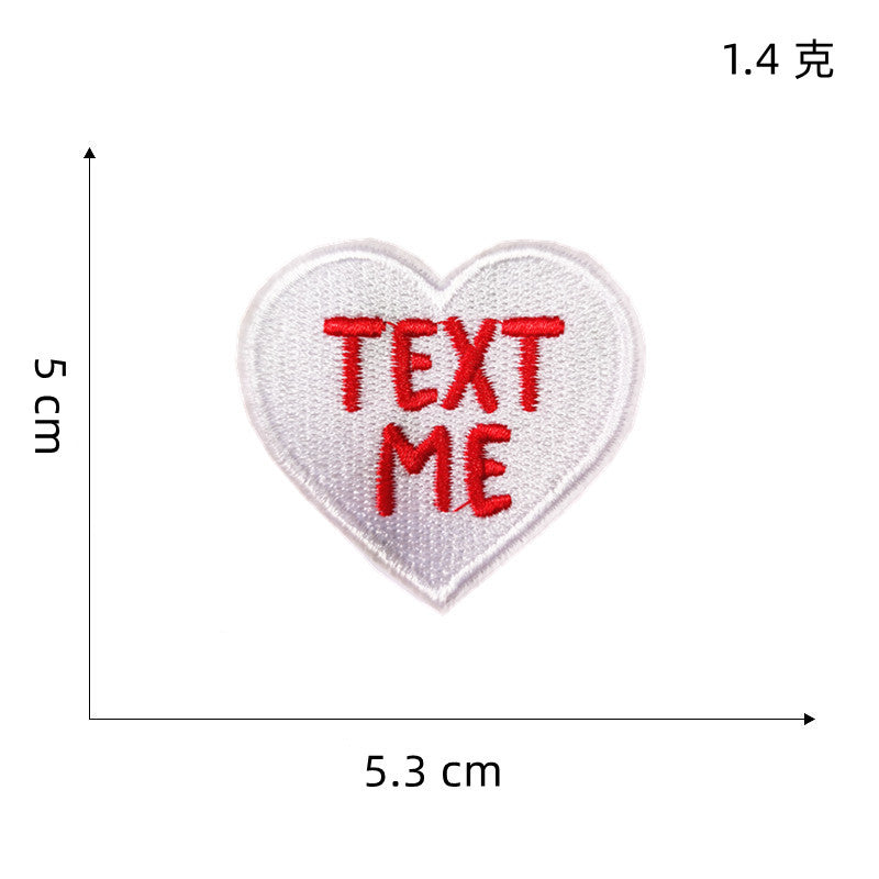 Wholesale DIY Embroidery Patch Heart Patch Colorful Hat Clothes Patch FS