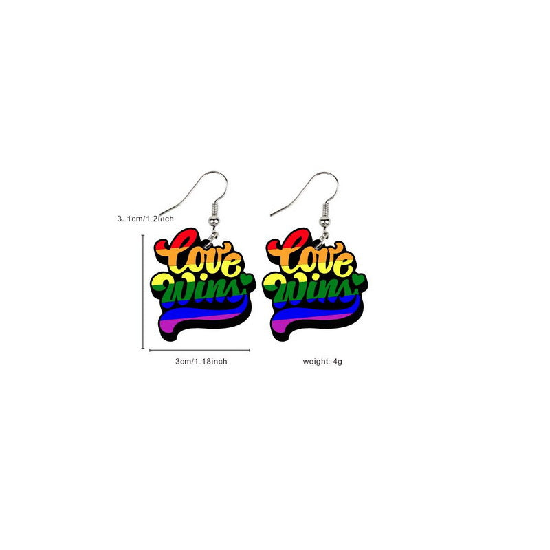 Wholesale LGBT Rainbow Pride Month Butterfly Sunflower Acrylic Earrings