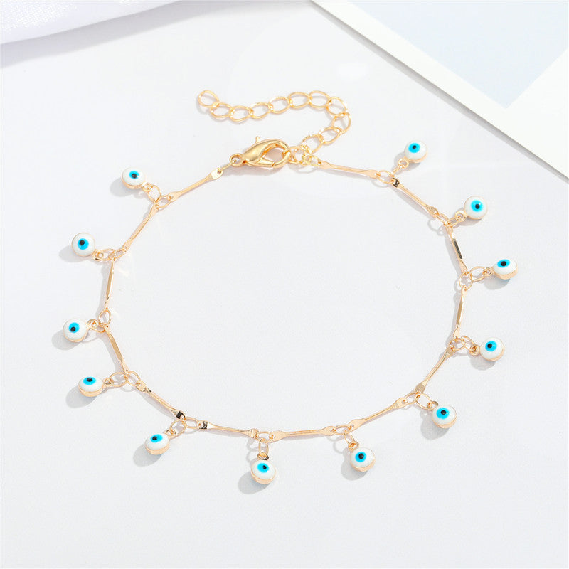 Wholesale Color Irregular Shape Peach Heart Round Drop Shape Alloy Anklets