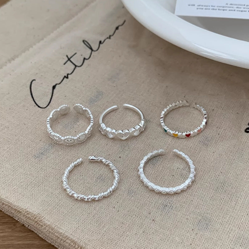 Wholesale Open Silver Plated Love Heart Stacking Ring