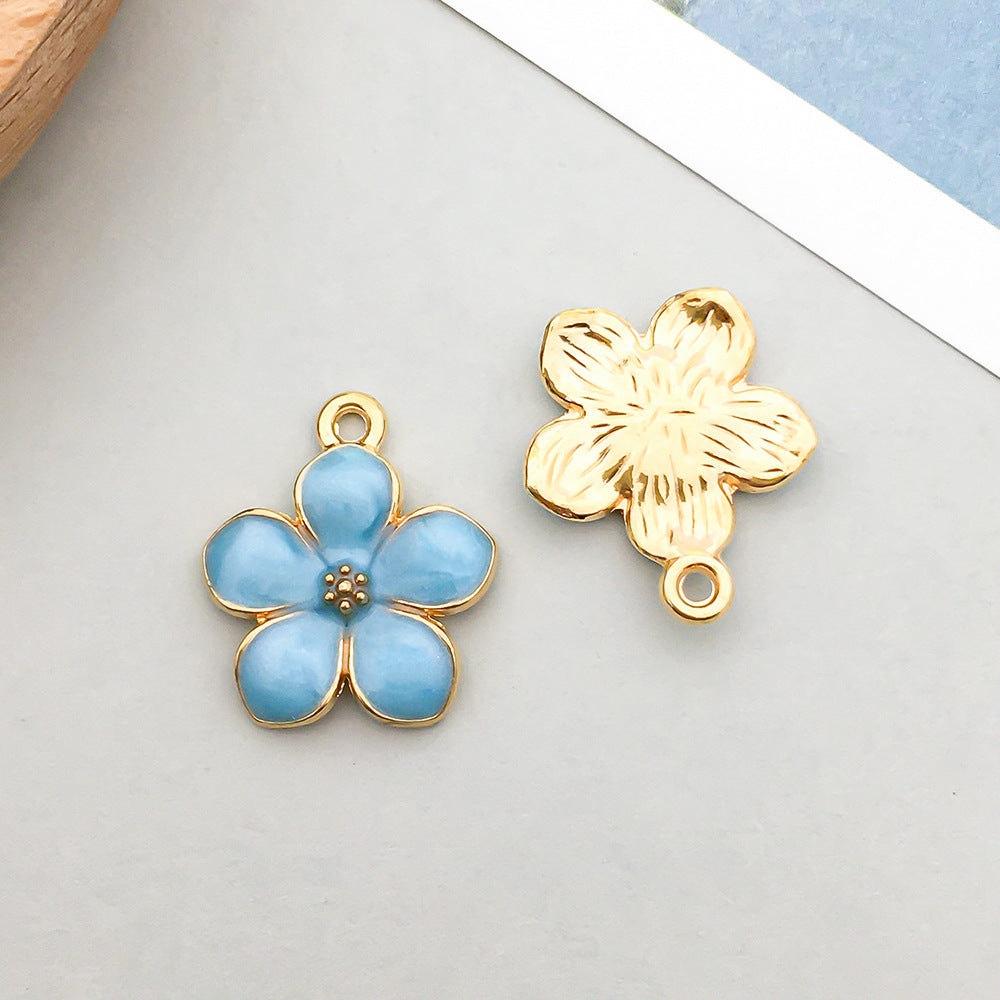 Wholesale Mix 30 Lake Blue Drip Oil Alloy Cute Cartoon Simulation Animal Pendant