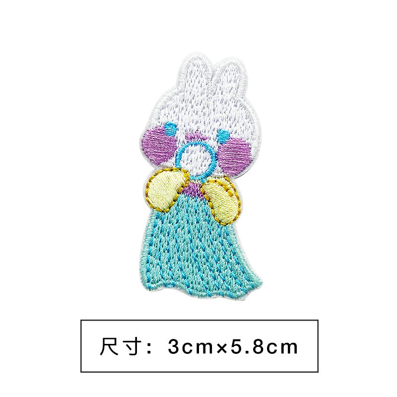 Wholesale Non Woven Fabric Cartoon Embroidered Patch Sticker For Towel DIY Accessory