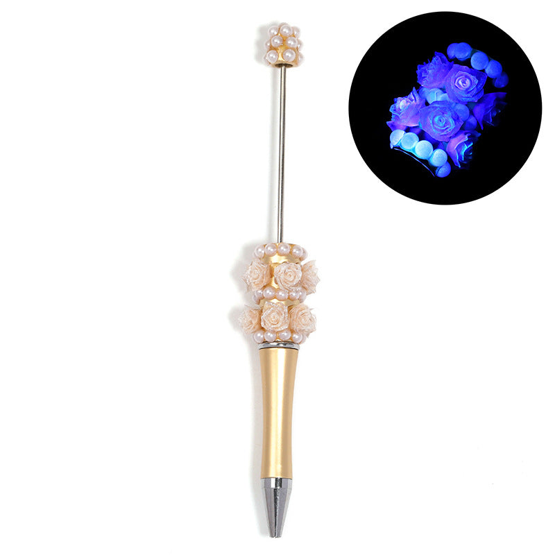 Wholesale 5pcs Heavy industry rose-shaped ballpoint pen Beadable Pen