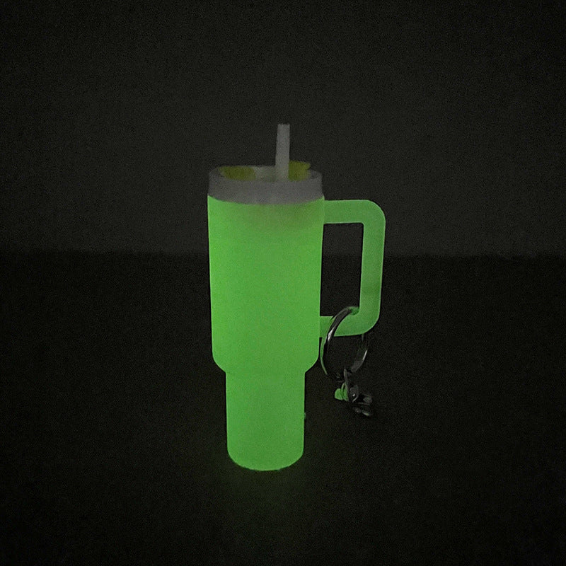 Wholesale Luminous Glow in The Dark Mini Cup Keychain Pendant Can Hold Lipstick Backpack Hanging Can Put Mini Wraps On