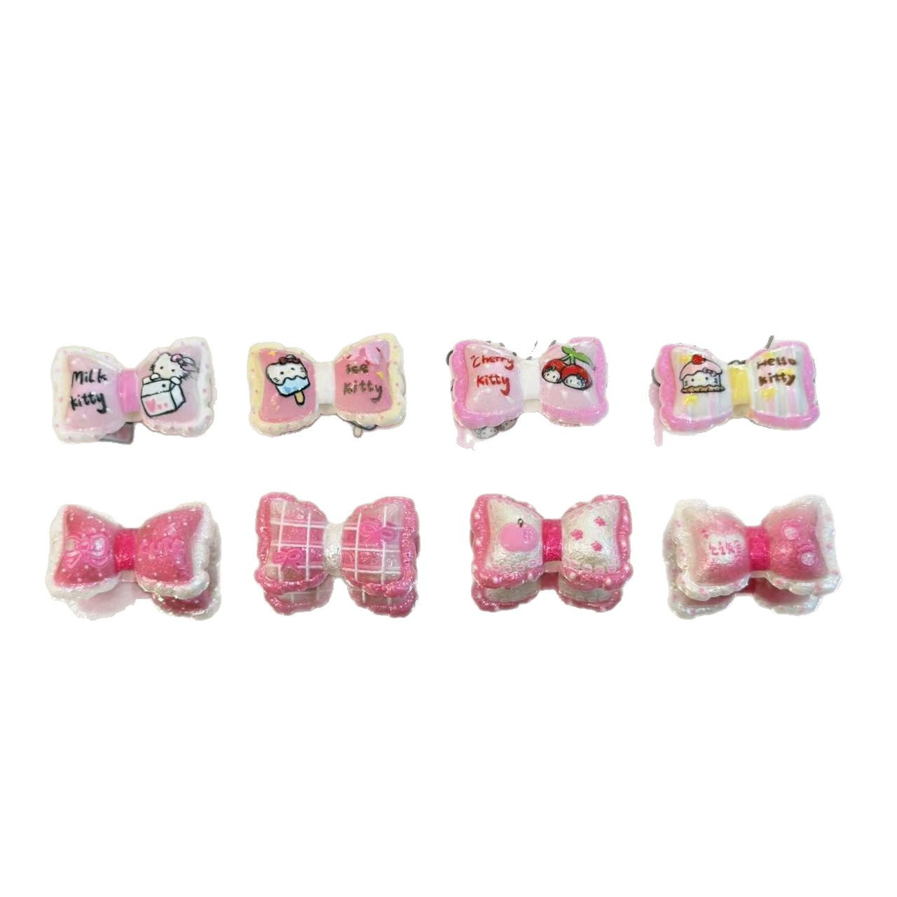 Wholesale 10pcs embossed pink cartoon cat butterfly Acrylic Beads