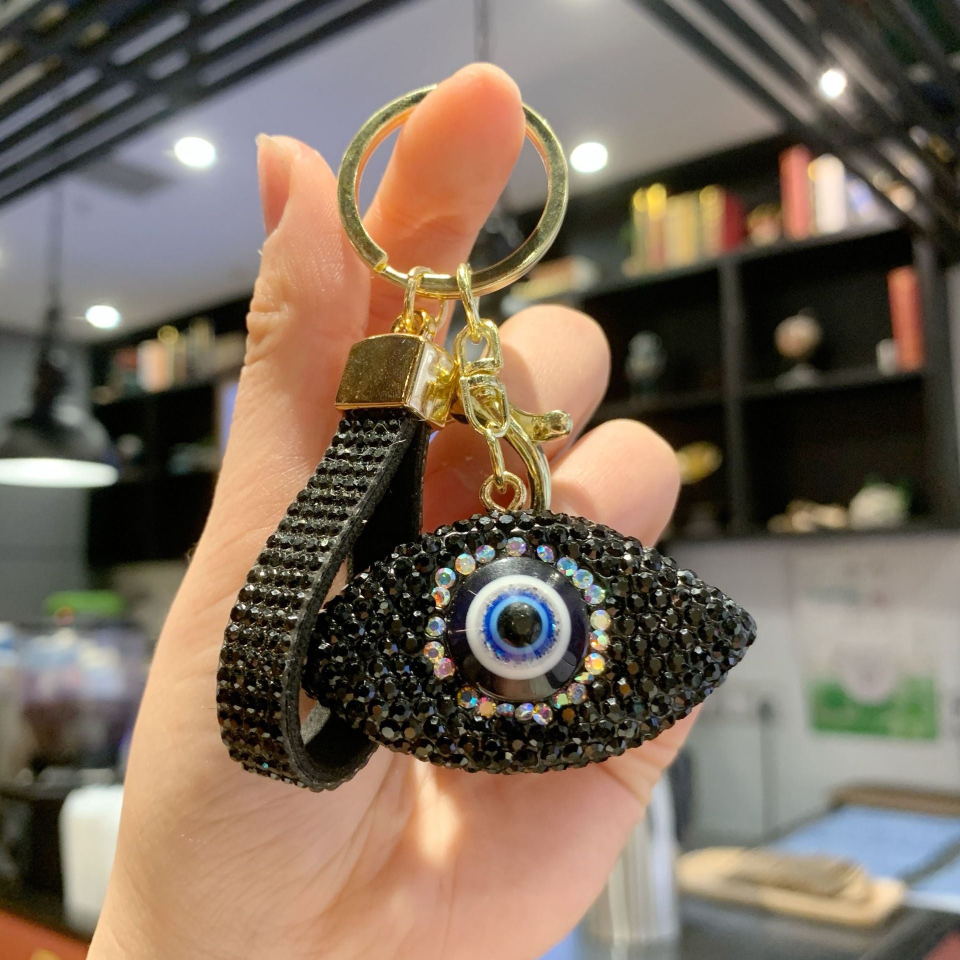 Wholesale Full Rhinestone Demon Eye Keychain