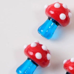 Wholesale Mushroom lamp crafted colored glass contrasting cute loose beads