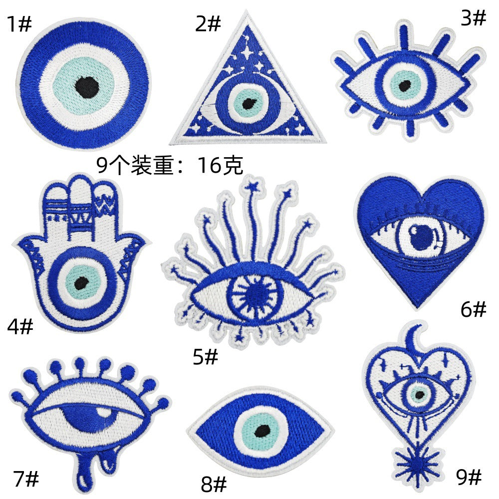Wholesale Polyester Thread Evil Eye Embroidered Patch Decorative Sew On Applique For DIY Craft Home Decor And Fashion Accessory