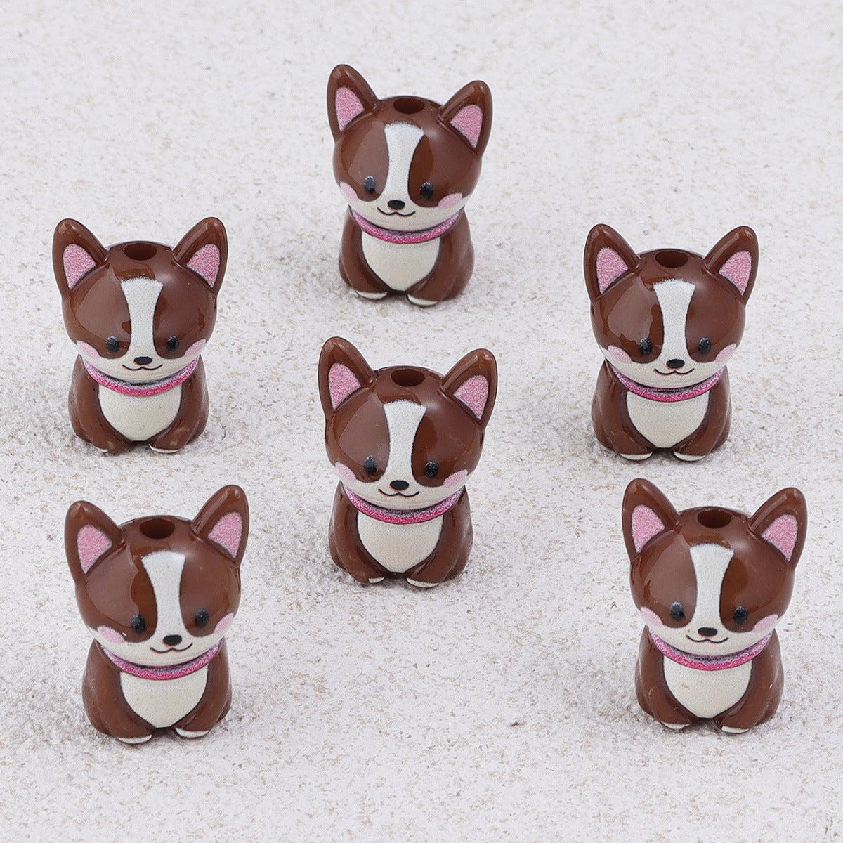 Wholesale 10pcs Colorful Cartoon Cute Dog Acrylic Beads