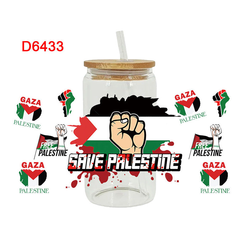 Wholesale Freedom and Peace Flag Series  16oz Cup UV DTF Wraps