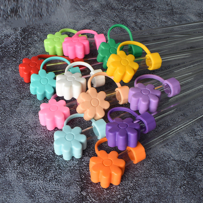 Wholesale  16pcs/pack  Flower dust plug straw hat  Straw Tube Cap