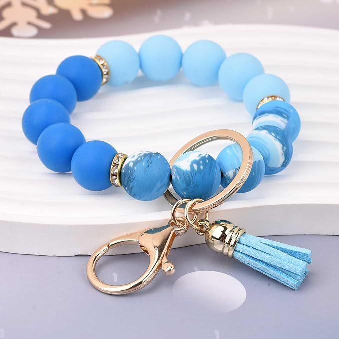 Wholesale  Handmade  Silicone Bead Bracelet Pendant Wristlet Keychain