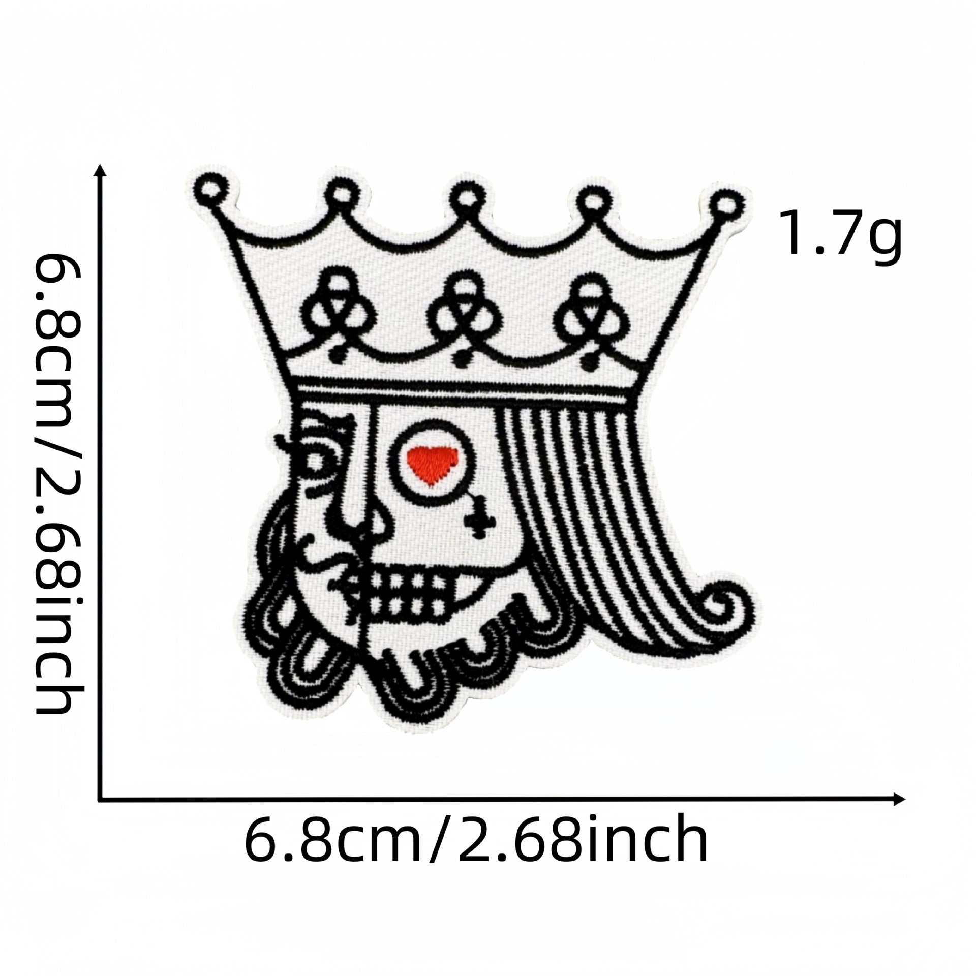 Wholesale  Poker Series Embroidery Cloth Stickers Love Heart Decoration DIY  Patch