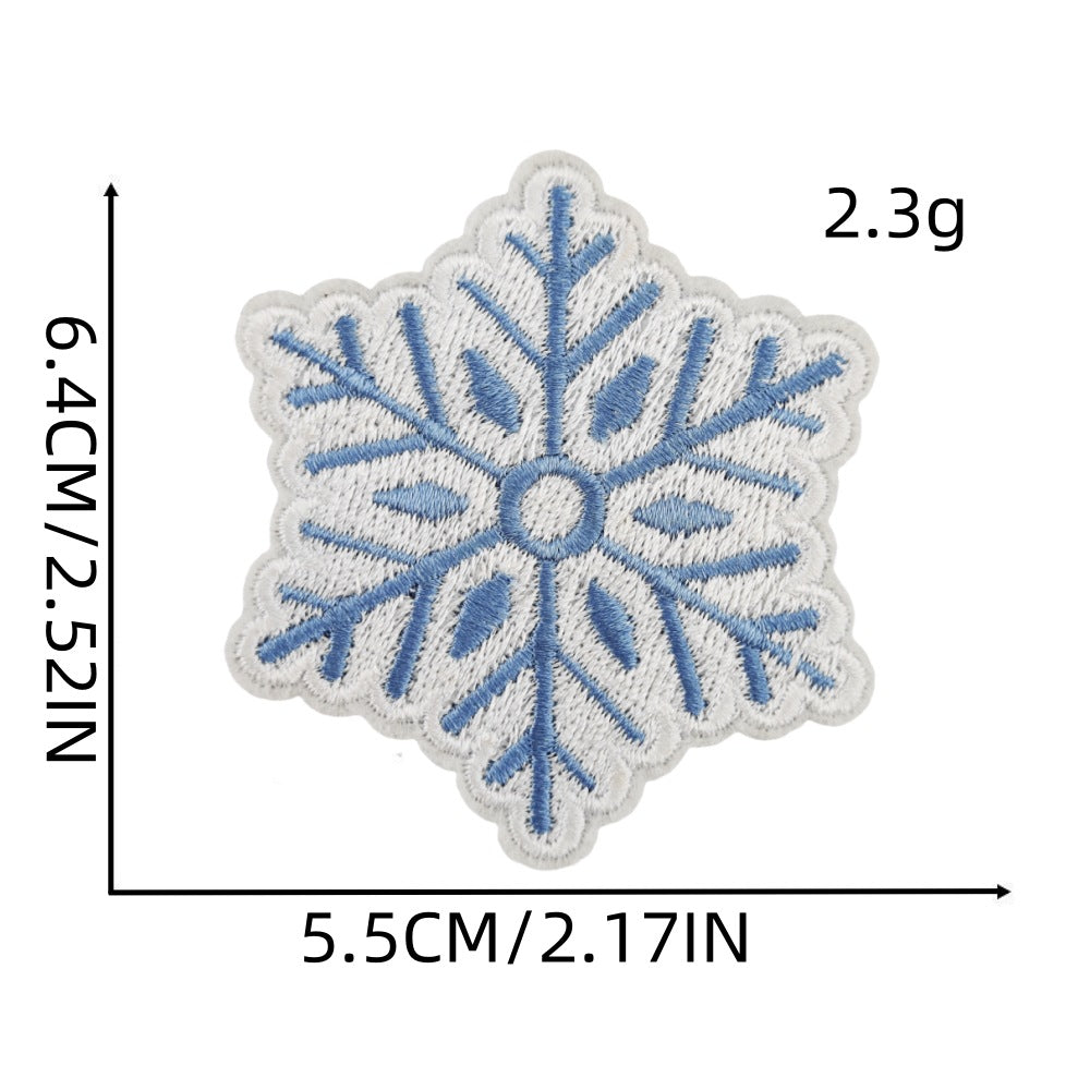 Wholesale 16Pcs Christmas Embroidered Patches Snowflake Cartoon Designs Sewing Craft Supply For Socks Decorative Gift Accessory
