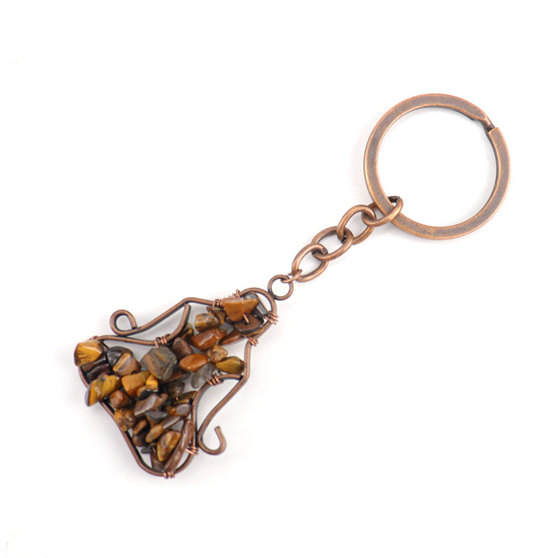 Wholesale Hand-wound Natural Crushed Stone Crystal Amethyst Keychain