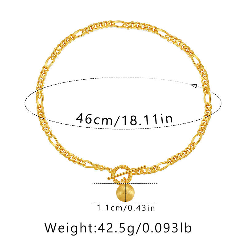 Wholesale Real Gold Electroplated Thick Chain Heavy Metal Style Necklace