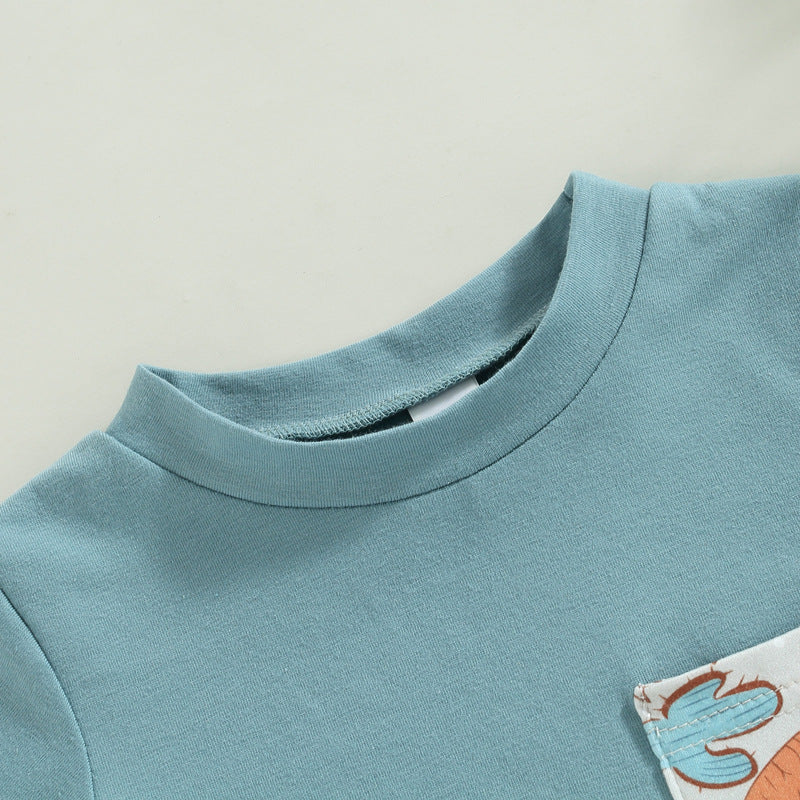 Wholesale Cotton 2023 Summer New Aztec Western Cowboy Style T-Shirt Shorts Set