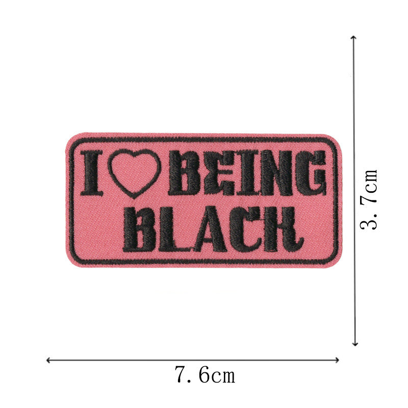 Wholesale Embroidered Patch With Black Independence Day Design Sew On Decorative Badge For Coats Casual Craft Supply For Resale