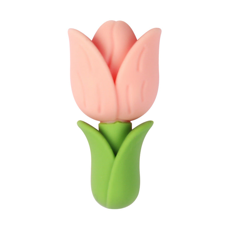 Wholesale 20pcs   Tulip Silicone Beads Flower Loose Beads 3D Focal Beads