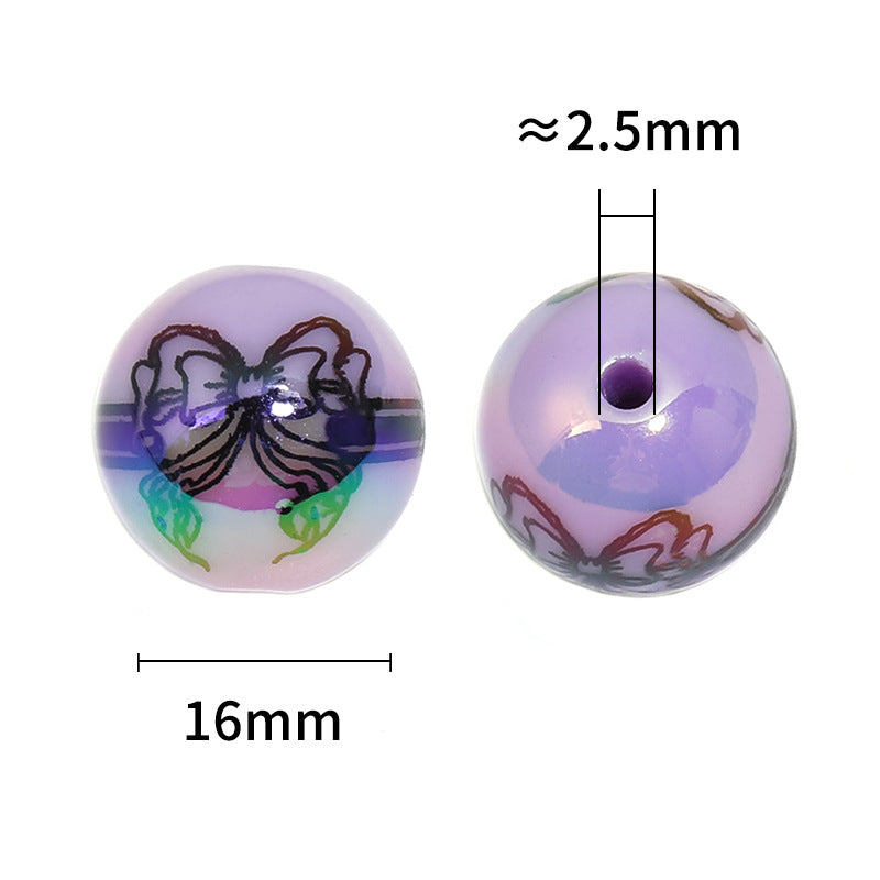 Wholesale 100pcs/pack Princess Ribbon Bow Printed Beaded